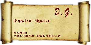 Doppler Gyula névjegykártya